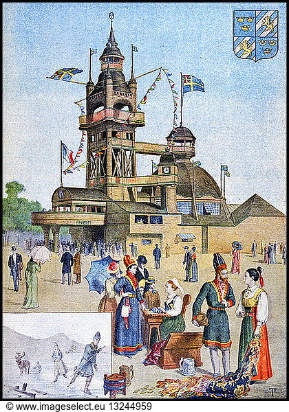 Illustration showing the Swedish Pavilion  at the Exposition Universelle of 1900