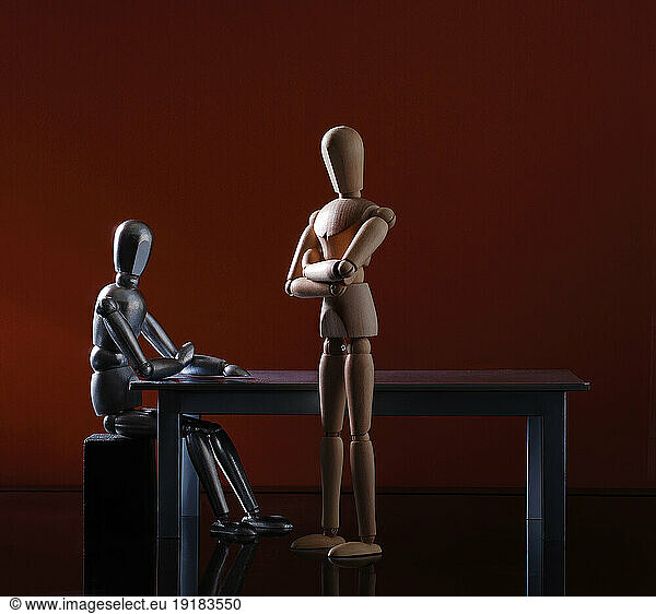Image of interrogation using artists dummies