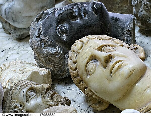 Imitation busts of historical figures  Antakya  Turkey  Asia