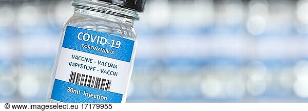 Impfstoff Coronavirus Corona Virus COVID-19 Covid Impfung Vaccine Textfreiraum Copyspace Panorama  Deutschland  Europa