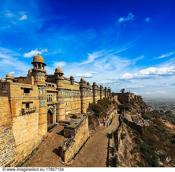 Indien Touristenattraktion  Mughal Architektur  Gwalior Fort. Gwalior  Madhya Pradesh  Indien  Asien