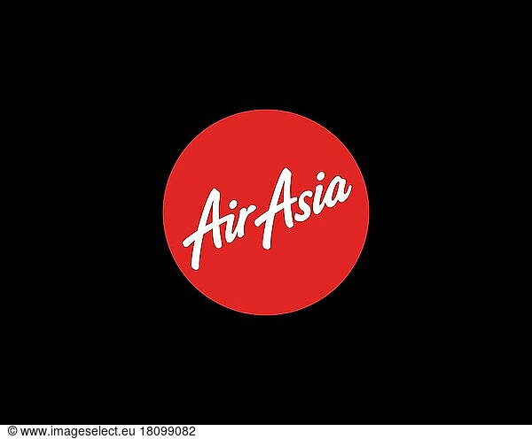Indonesia AirAsia  gedrehtes Logo  Schwarzer Hintergrund