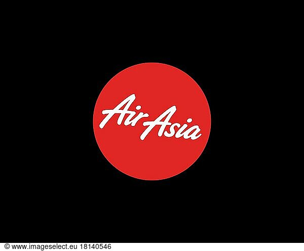 Indonesia AirAsia  gedrehtes Logo  Schwarzer Hintergrund B