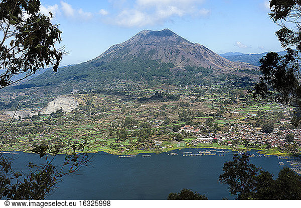 Indonesia  Bali  Kintamani  Volcano Batur and lake Danau Batur