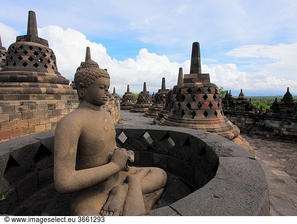 Indonesia  Java  Borobudur Temple  Buddha statue