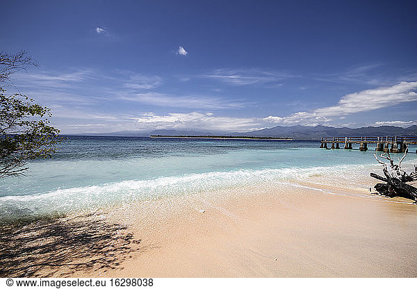 Indonesia  Lombok  Isle Gili Air  View from beach of Isle Gili Mono to Isle Gili Air