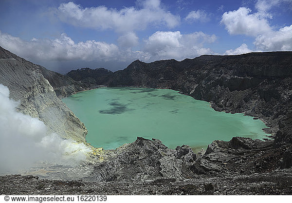 Indonesia  View of Kawah Ijen Volcano