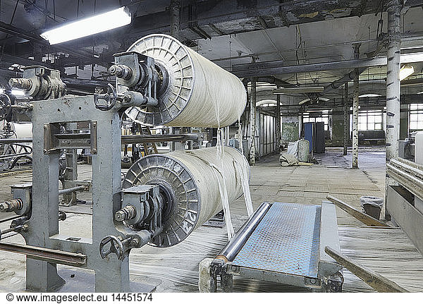 Industrial loom in textile factory