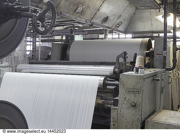 Industrial loom in textile factory
