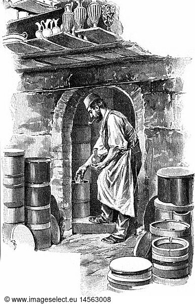 industry  pottery  firing  wood engraving  Germany  1891