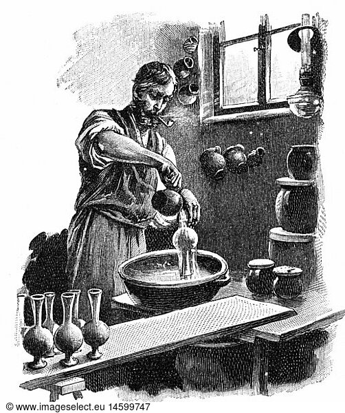 industry  pottery  glazing  wood engraving  Germany  1891