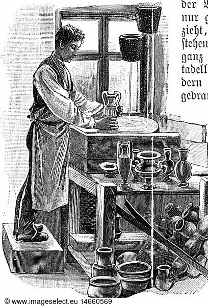 industry  pottery  grinding  wood engraving  Germany  1891