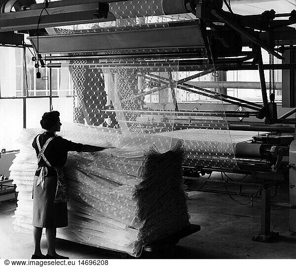 industry  textile industry  worker in textile factory  Germany  circa 1950s