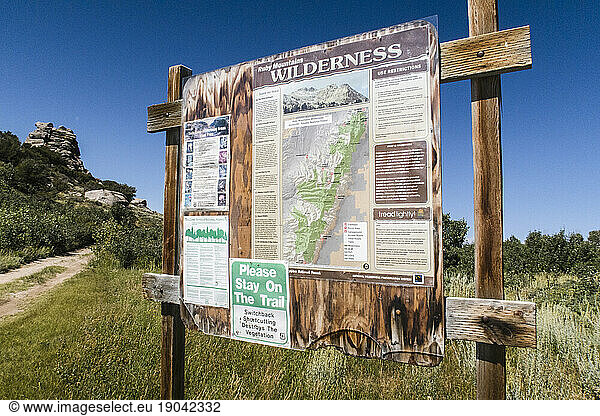 Informational sign at beginning of Ruby Crest National Recreation Trail  Elko  Nevada  USA