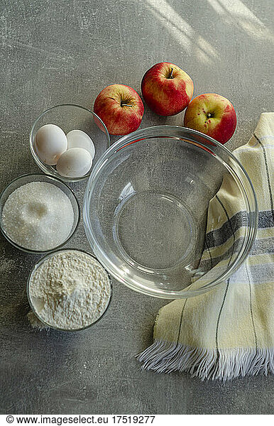 ingredients for apple pie  free space