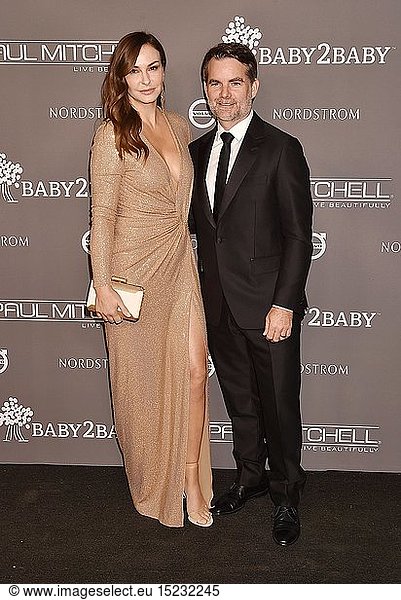 Ingrid Vandebosch and Jeff Gordon arrive at the The 2018 Baby2Baby Gala Presented By Paul Mitchell Event at 3LABS on November 10  2018 in Culver City  California.