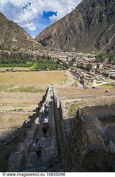 Inka-Ruinen von Ollantaytambo  Heiliges Tal der Inkas (Urubamba-Tal)  in der Nähe von Cusco  Peru