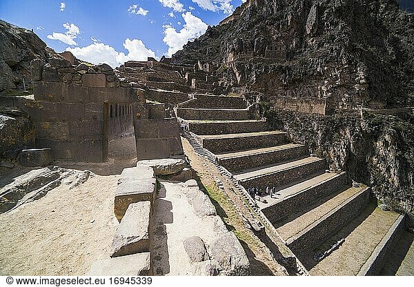 Inka-Ruinen von Ollantaytambo  Heiliges Tal der Inkas (Urubamba-Tal)  in der Nähe von Cusco  Peru