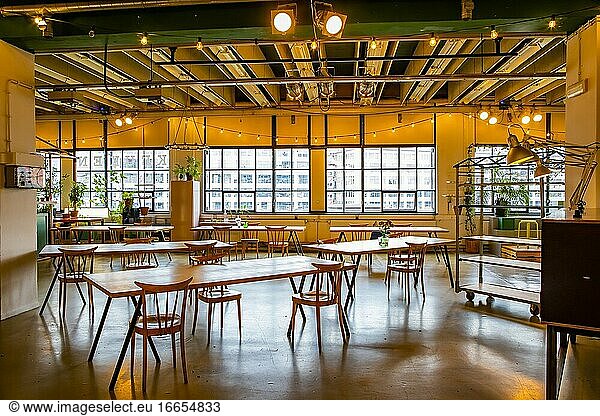 Innenarchitektur des Lebensmittelstudios/Restaurants Keukenconfessies in den Niederlanden  Europa.