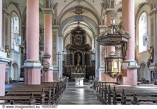 Innenraum der barocken Karmeliterkirche St. Josef Beilstein  Rheinland-Pfalz  Deutschland | Baroque Saint Joseph's Monastery Church interior  Beilstein  Rhineland-Palatinate  Germany.