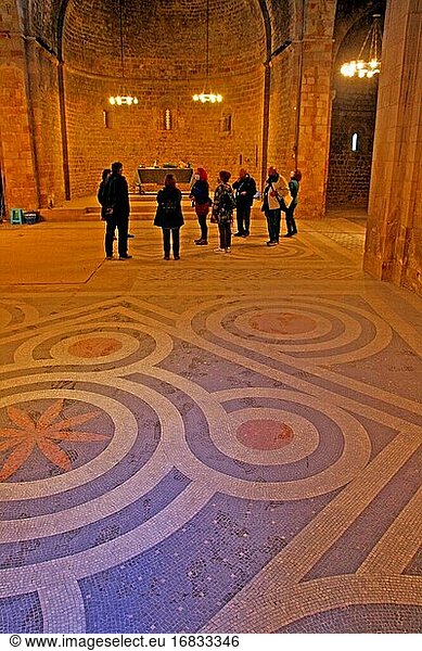 Innenraum des ehemaligen romanischen Benediktinerklosters Sant Pau del Camp  Barcelona  Katalonien  Spanien