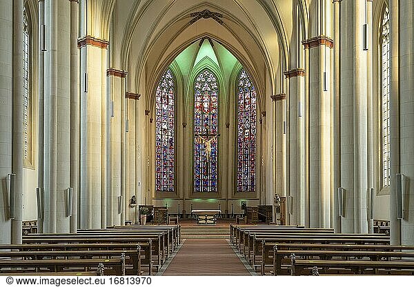 Inneraum der ?berwasserkirche in M?nster  Nordrhein-Westfalen  Deutschland  Europa | ?berwasserkirche church interior  M?nster  North Rhine-Westphalia  Germany  Europe.