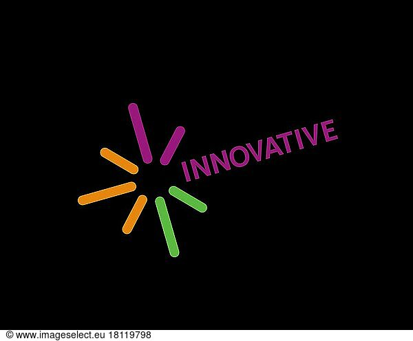 Innovative Communications Corporation  gedrehtes Logo  Schwarzer Hintergrund