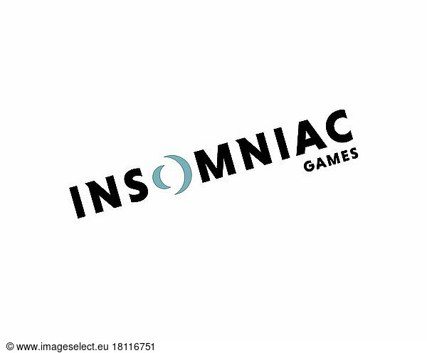 Insomniac Games  gedrehtes Logo  Weißer Hintergrund