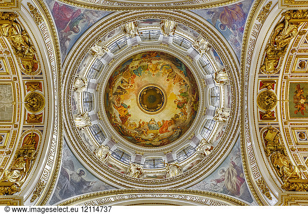 Interior ceiling of belfry  St. Isaac's Cathedral; St. Petersburg  Russia