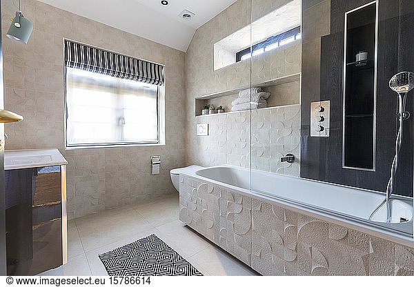 Interior of a bathroom in a luxurious property  London  UK