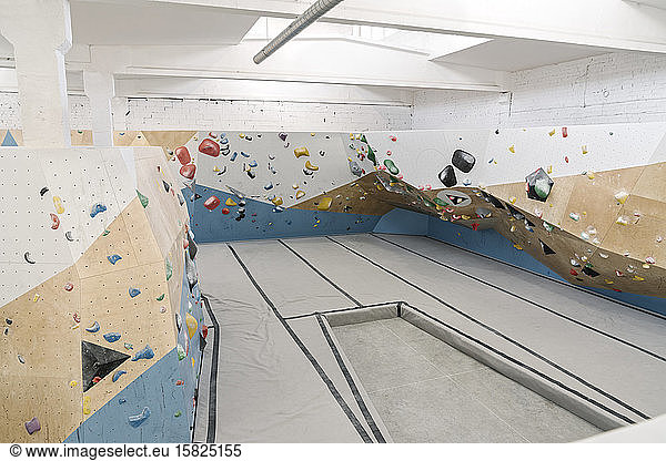 Interior of a bouldering hall
