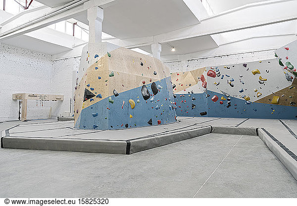Interior of a bouldering hall