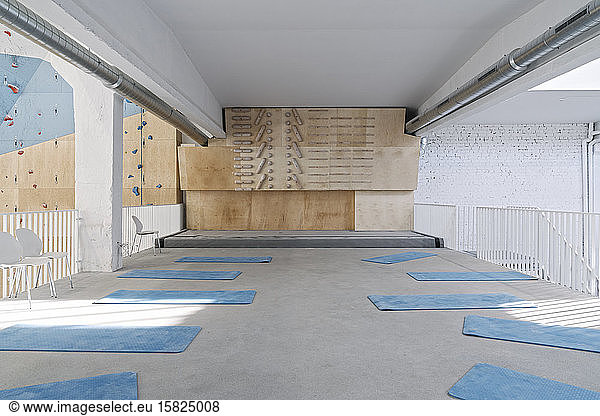 Interior of a climbing gym