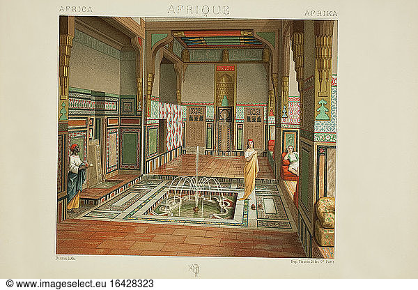 Interior of a rich house in Cairo