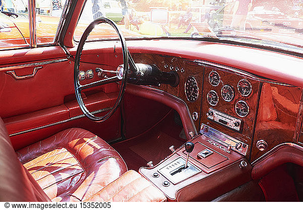 Interior of a vintage car  Facel Vega HK 500