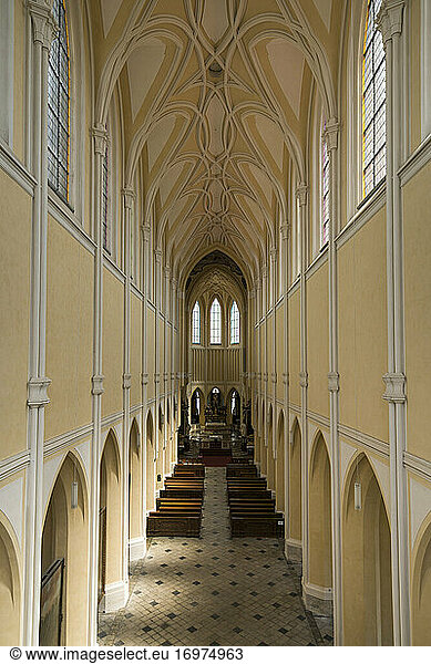 Interior of Church of the Assumption of Our Lady and Saint John the Baptist  Kutna Hora  Czech Republic