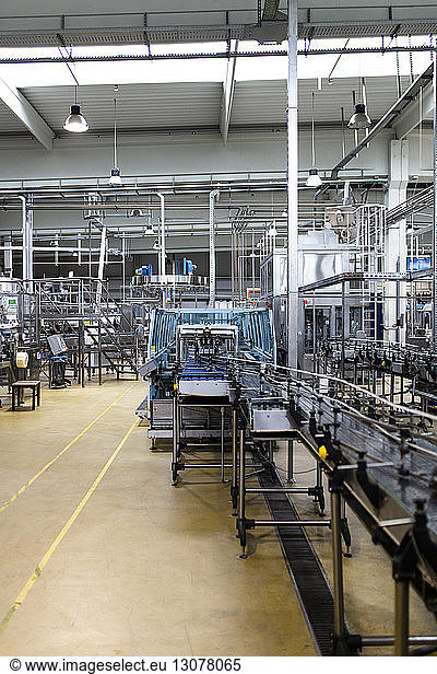 Interior of factory with bottling plants