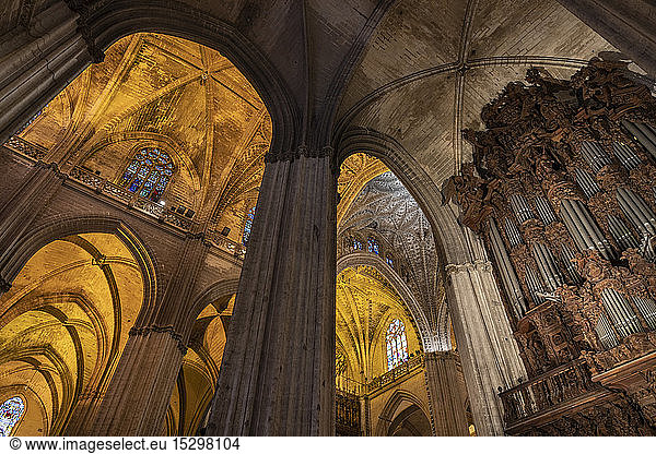 Interior of the Cathedral of Seville  Seville  Spain