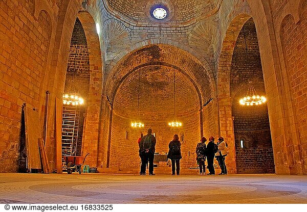 Interior of the former Romanesque Benedictine monastery of Sant Pau del Camp  Barcelona  ??Catalonia  Spain