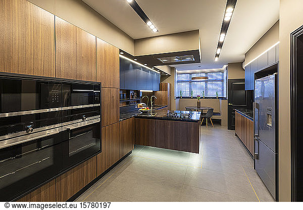 Interior of the kitchen in a luxurious property  London  UK