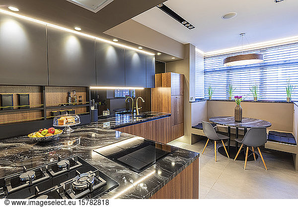 Interior of the kitchen in a luxurious property  London  UK