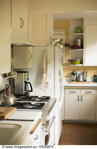 Interior view of a domestic kitchen.