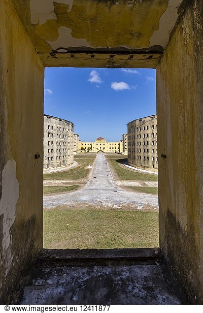 Interior view of the Presidio Modelo  Model Prison  built in the late 1920's on Isla de la Juventud  Cuba.