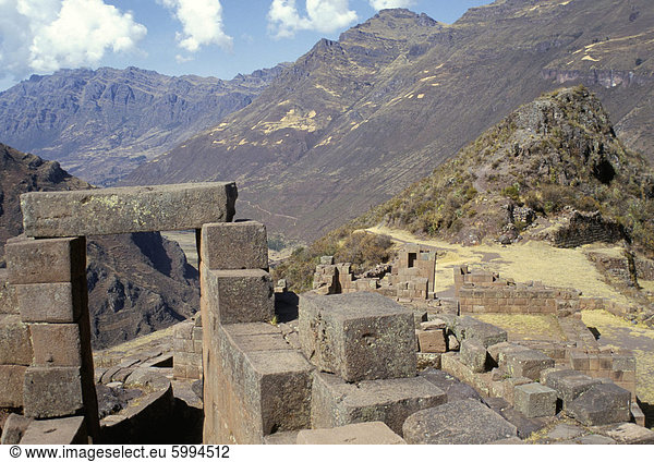 Intihuatana  Hitching Post Sonne  Inca Standort in das Urubamba-Tal  Pisac  Peru  Südamerika