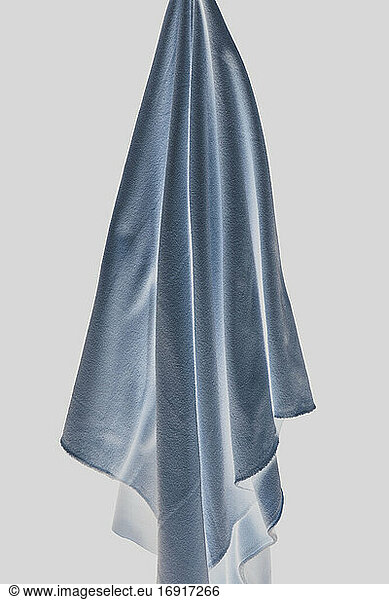 Inverted image of draped fleece fabric