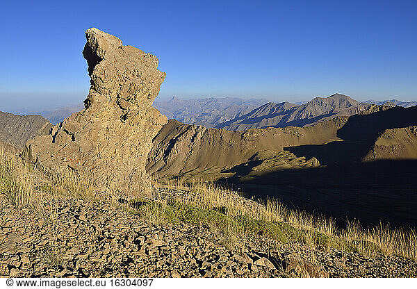 Iran  Mazandaran Province  Alborz mountains  Takht-e Suleyman Massif  Alam Kuh area  Kelardasht  view towards Damavand