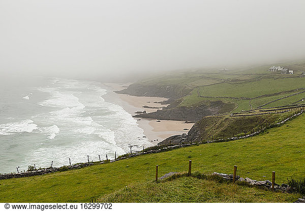 Ireland  County Kerry  view of foggy bay of Dingle Peninsula