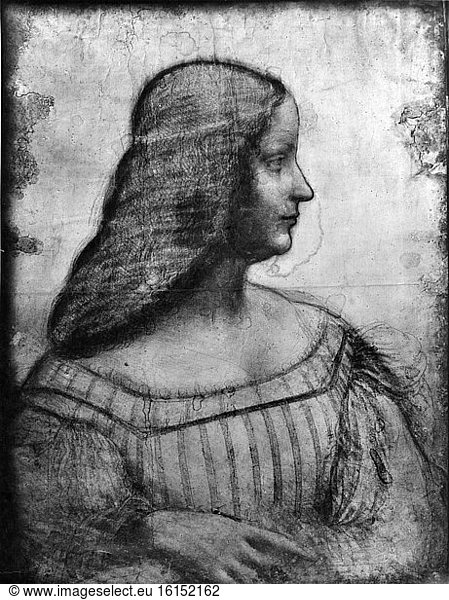 Isabella d’Este / Draw. by Leonardo /1499