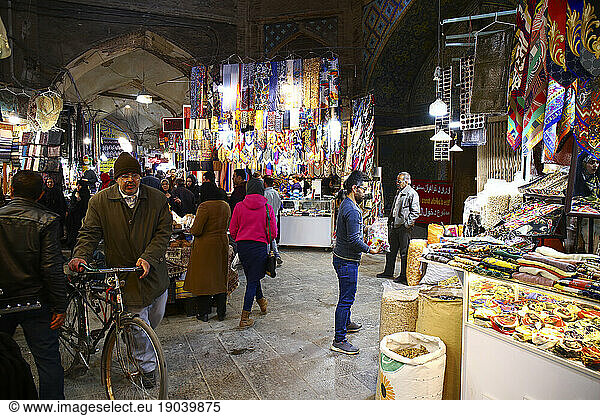 Isfahan  Iran. The Isfahan bazaar in Imam Square in Isfahan  Iran. Isfahan bazaar is a popular tourist attraction.
