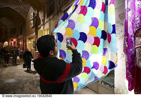 Isfahan  Iran. The Isfahan bazaar in Imam Square in Isfahan  Iran. Isfahan bazaar is a popular tourist attraction.